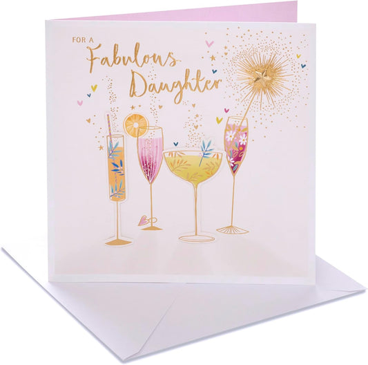 Cocktail Glasses Design Daughter Birthday Card