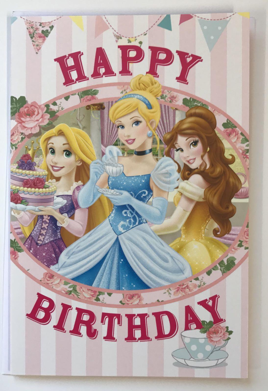 Disney Princesses Happy Birthday Card	