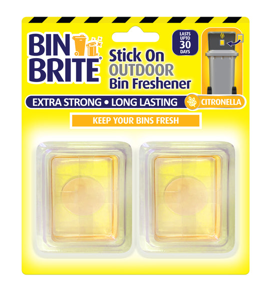 Pack of 2 Bin Brite Stick on Outdoor Bin Freshener Citronella