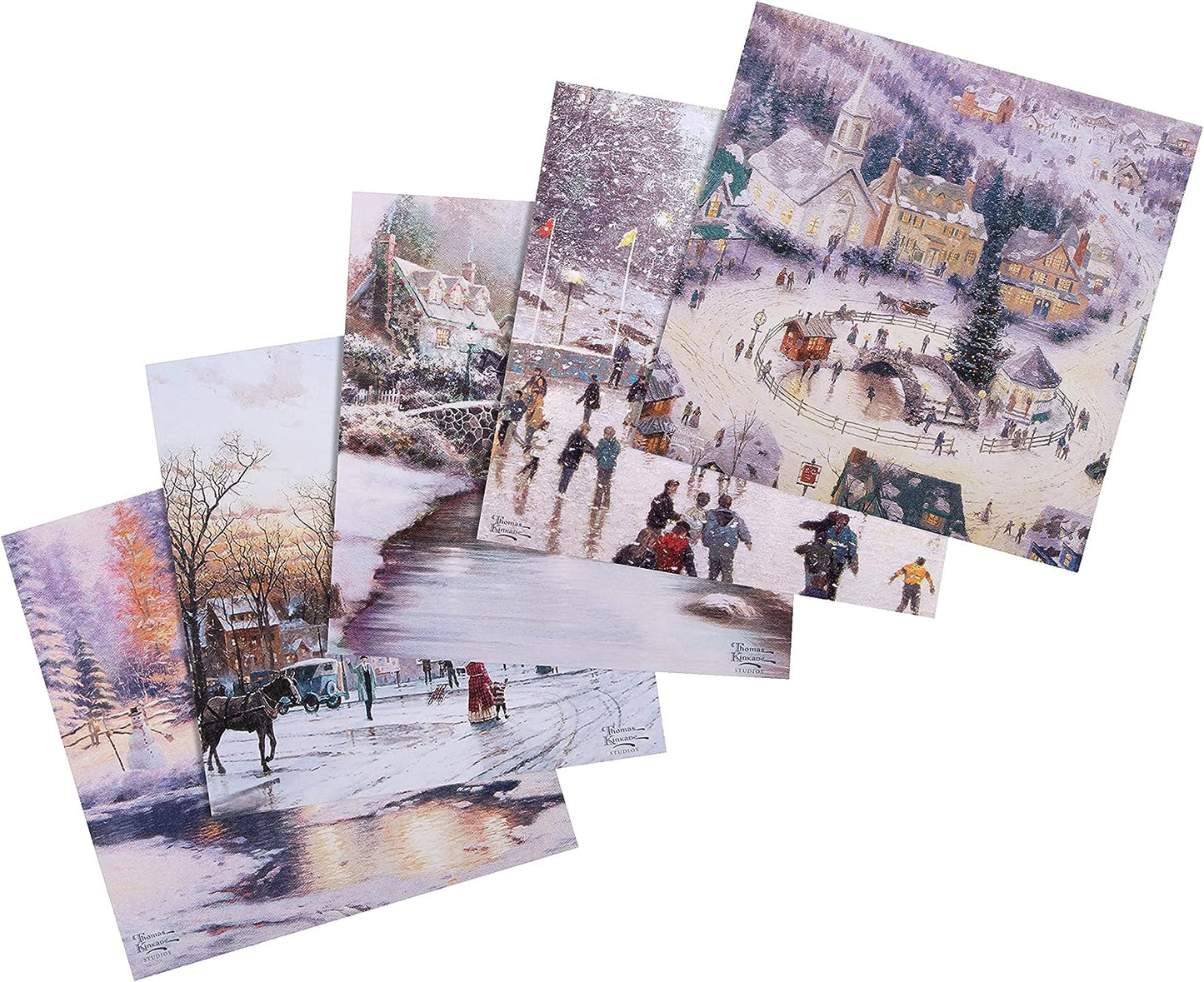 Pack of 30 in 5 Thomas Kinkade Designs Charity Christmas Cards 