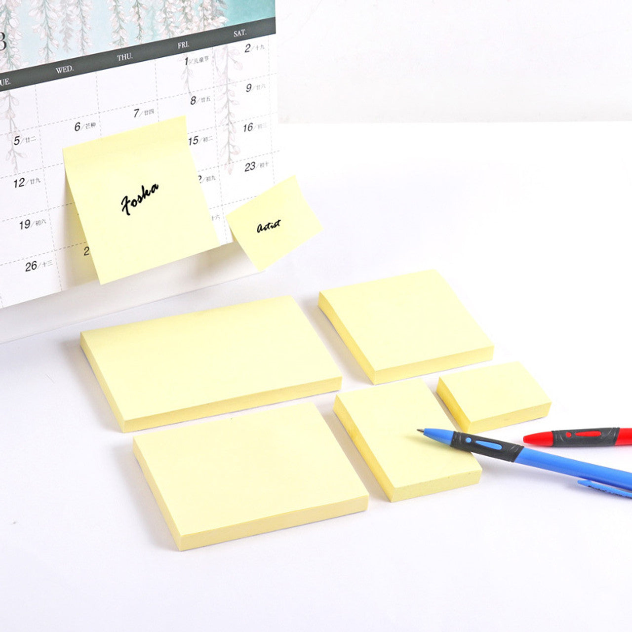 Pack of 1000 Yellow Self Sticky Notes 75x75mm 