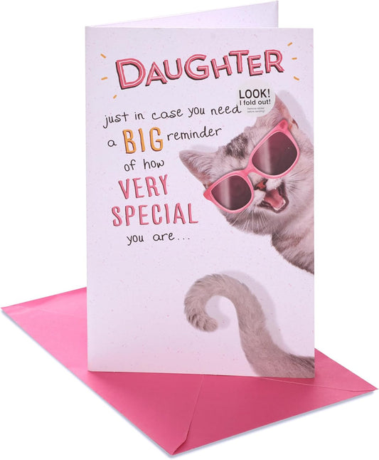 Fold Out Cat Design Daughter Birthday Card