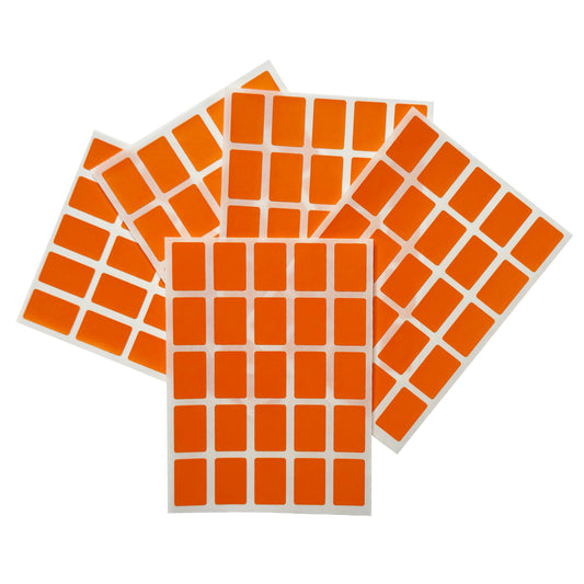 Pack of 1250 Orange 12x18mm Rectangular Labels - Adhesive Stickers