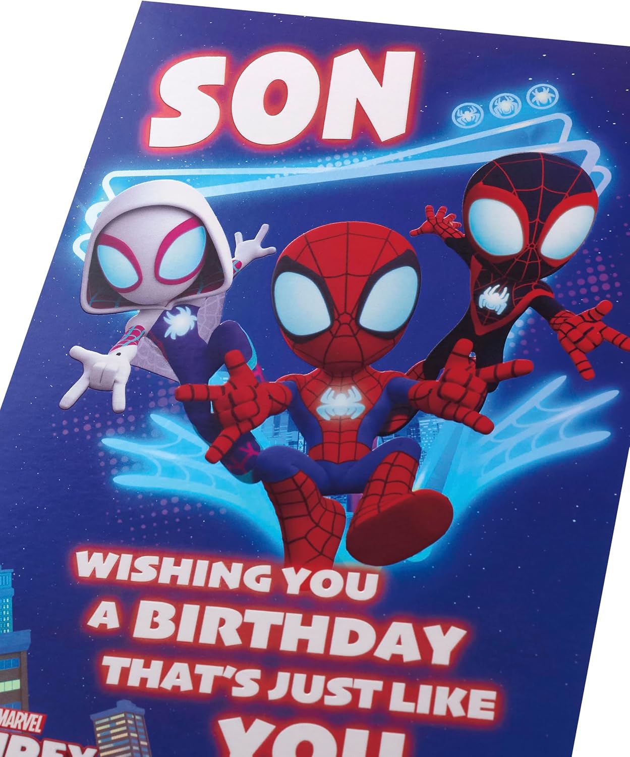 Marvel Spider-Man Cool Design Son Birthday Card with Activity Inside