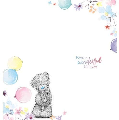 21st Birthday Card Bear Holding Cake 