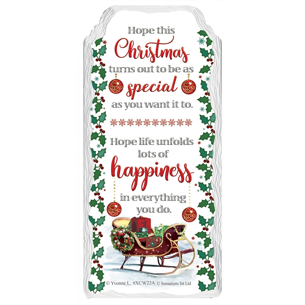 Special Christmas Sleigh Hanging Plaque