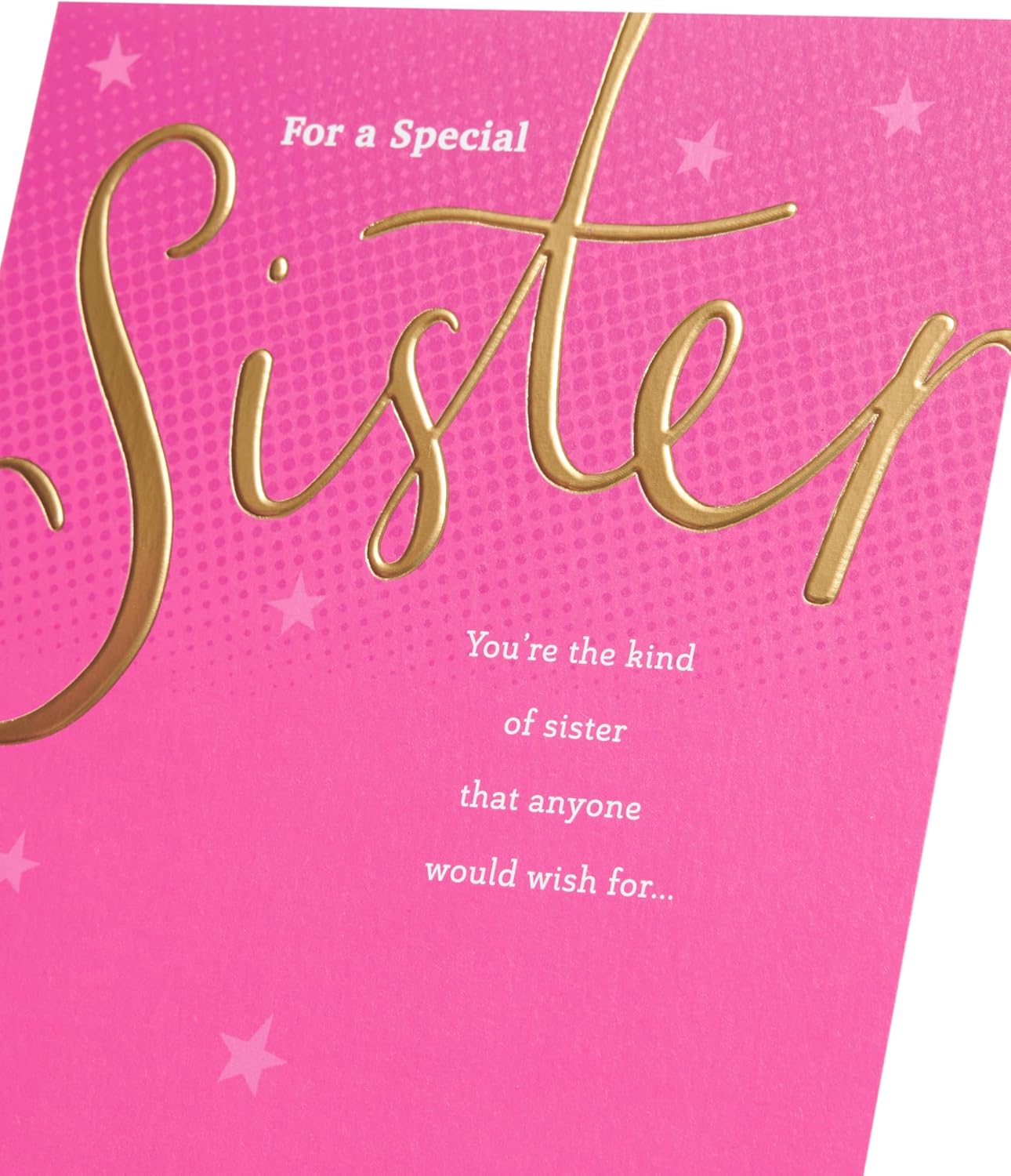 Pink & Gold Design Sister Birthday Card