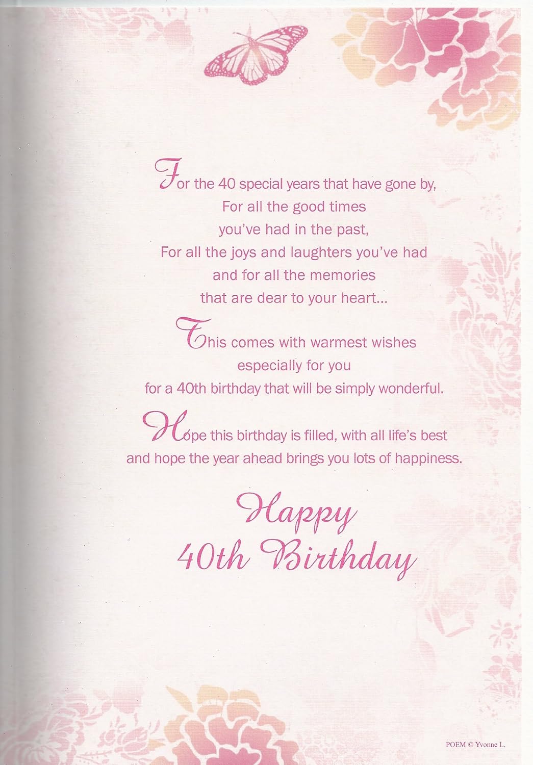 Happy 40th Birthday Warm and Special Wishes Card