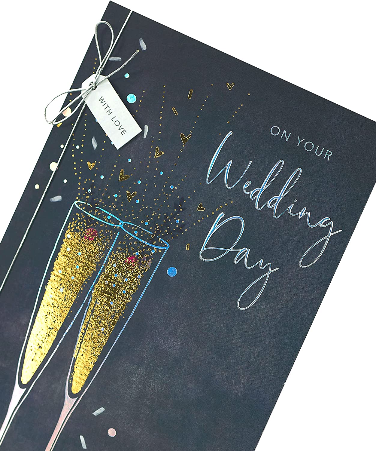 Wedding Day Champagne Flutes Design Congratulations Card