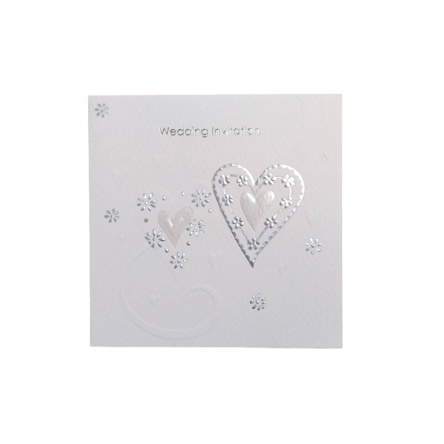 Pack of 5 Luxury White Ribbon Wedding Invitation Cards