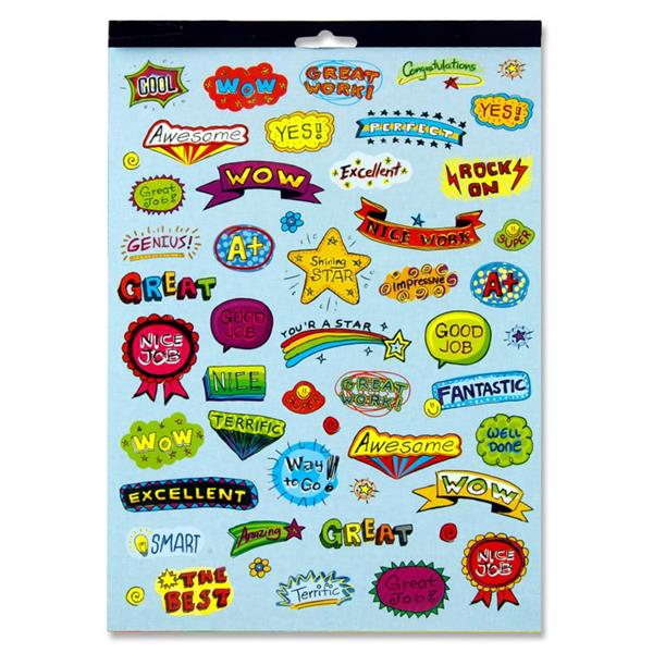 Book of 12 Sheets of 2500+ Deluxe Reward Stickers by Clever Kidz