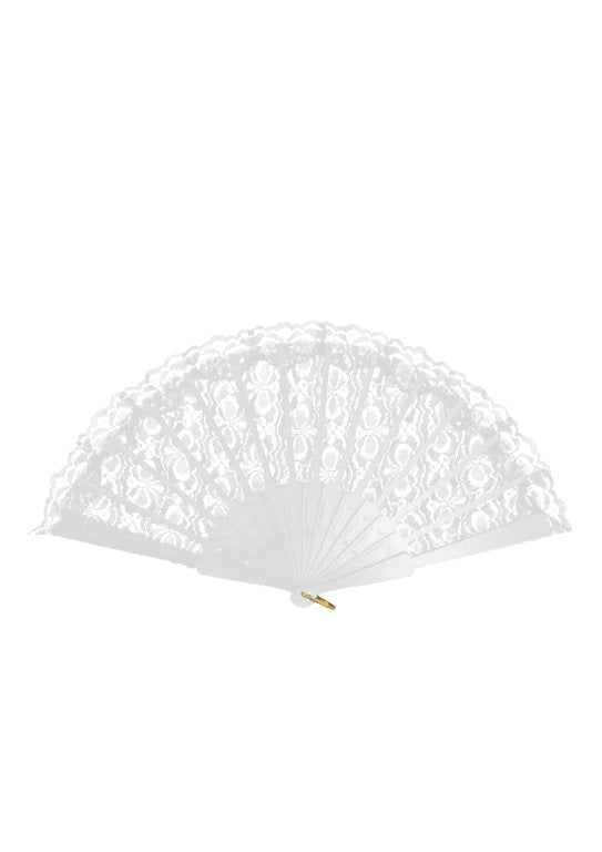 45 x 25cm White Hand Lace Fan