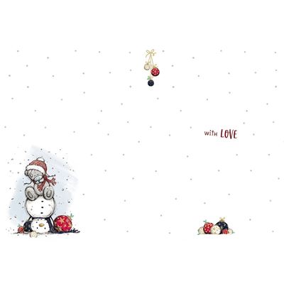 Bear Dressing Snowman Festive Fun Christmas Card