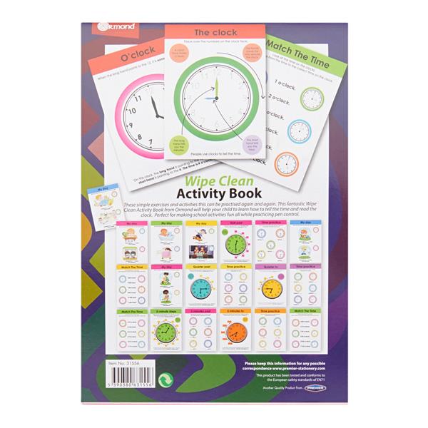 A5 22 Pages Wipe Clean Activity Time Book With Pen by Ormond