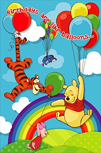 Disney winnie the pooh birthdays are like balloons... birthday card 