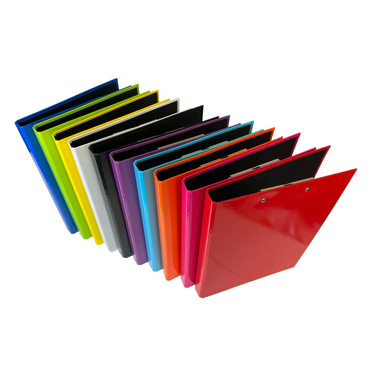 Pack of 10 Assorted Colour A4 Clipboard Document Clamp File Folders