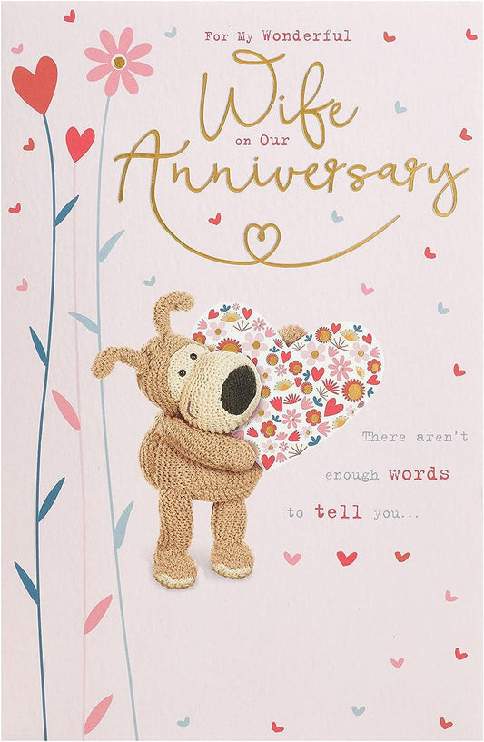 Boofle with Heart Cute Design Wife Anniversary Card