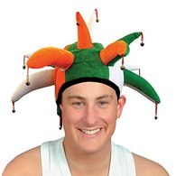 Irish Flag Colours Jester Hat with Bells Adult