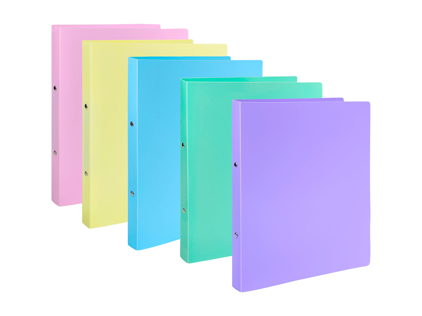 Pack of 5 Pastel Yellow A4 Ring Binders