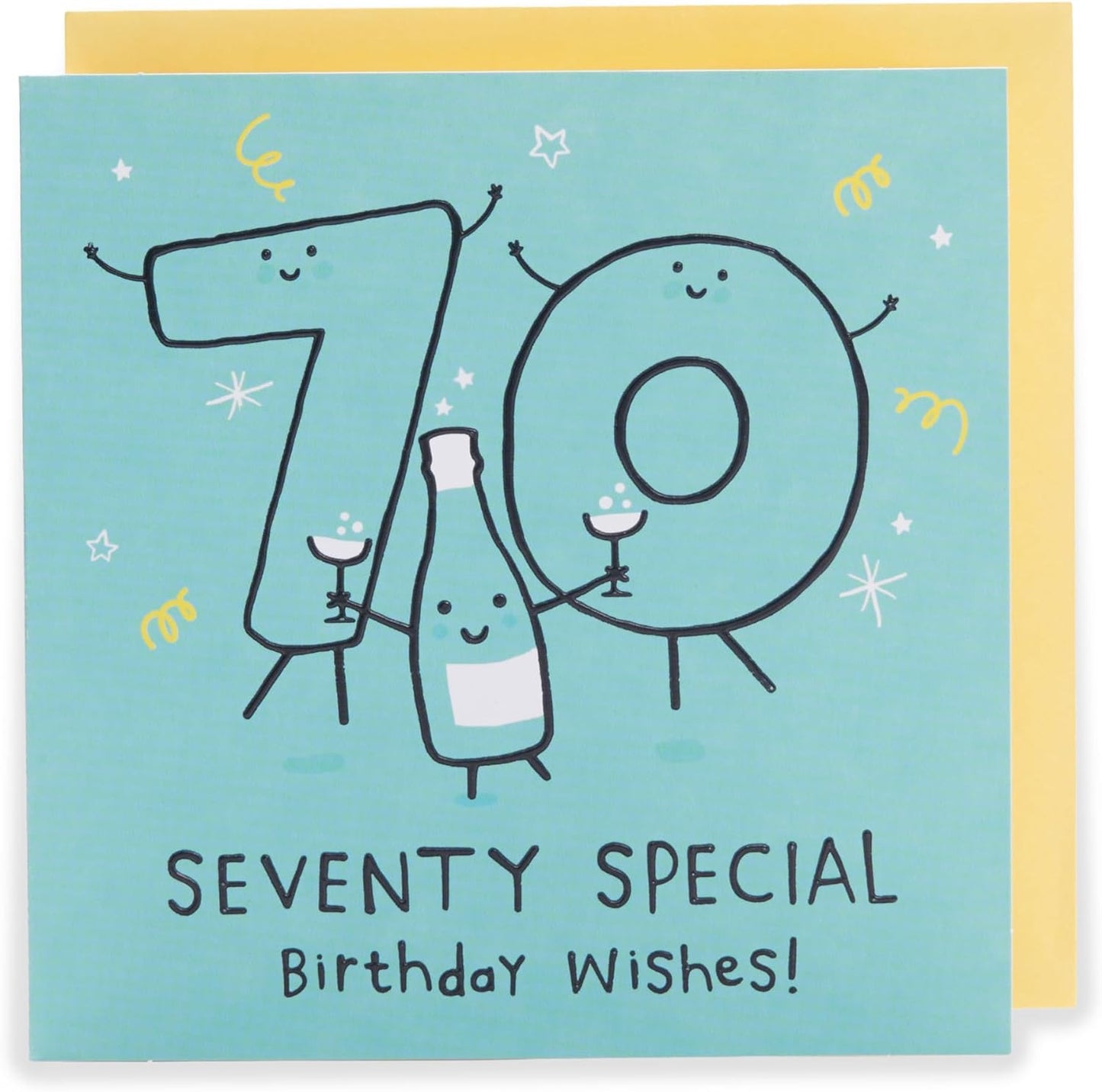 Blue Design 70th Birthday Card for Him/Her/Friend