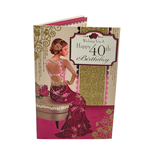 Age 40 Female Art Deco Stylish Birthday Card