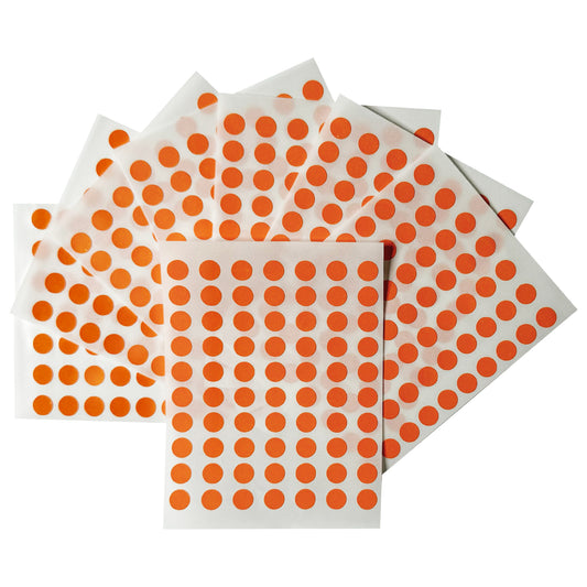 Pack of 5600 Orange 8mm Round Labels - Stickers