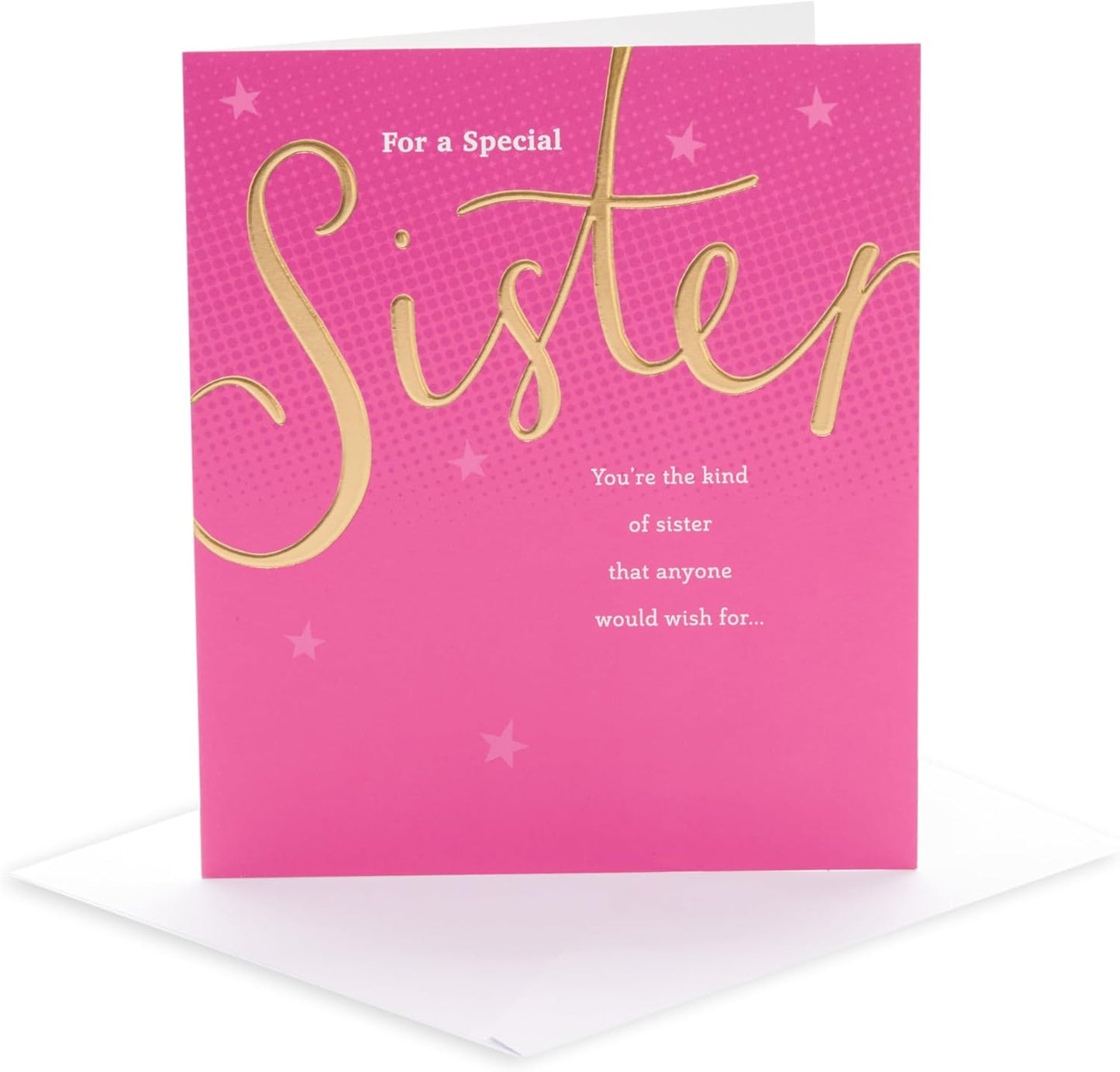 Pink & Gold Design Sister Birthday Card