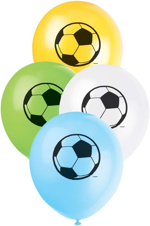 Pack of 8 3D Soccer 12" Latex Balloons