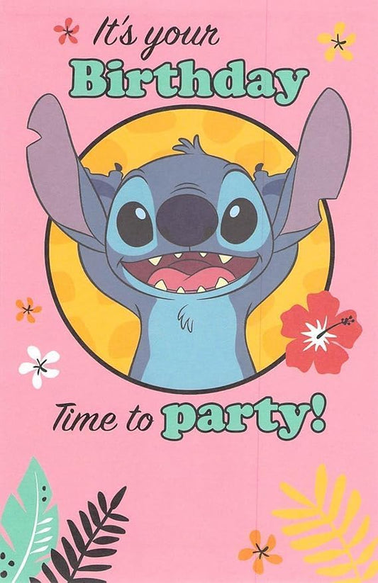 Disney Unique Stitch Design Birthday Card