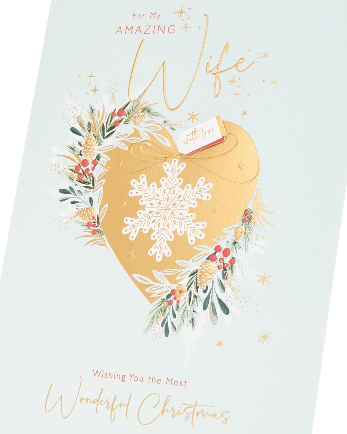 Festive Gold Design Wife Christmas Card