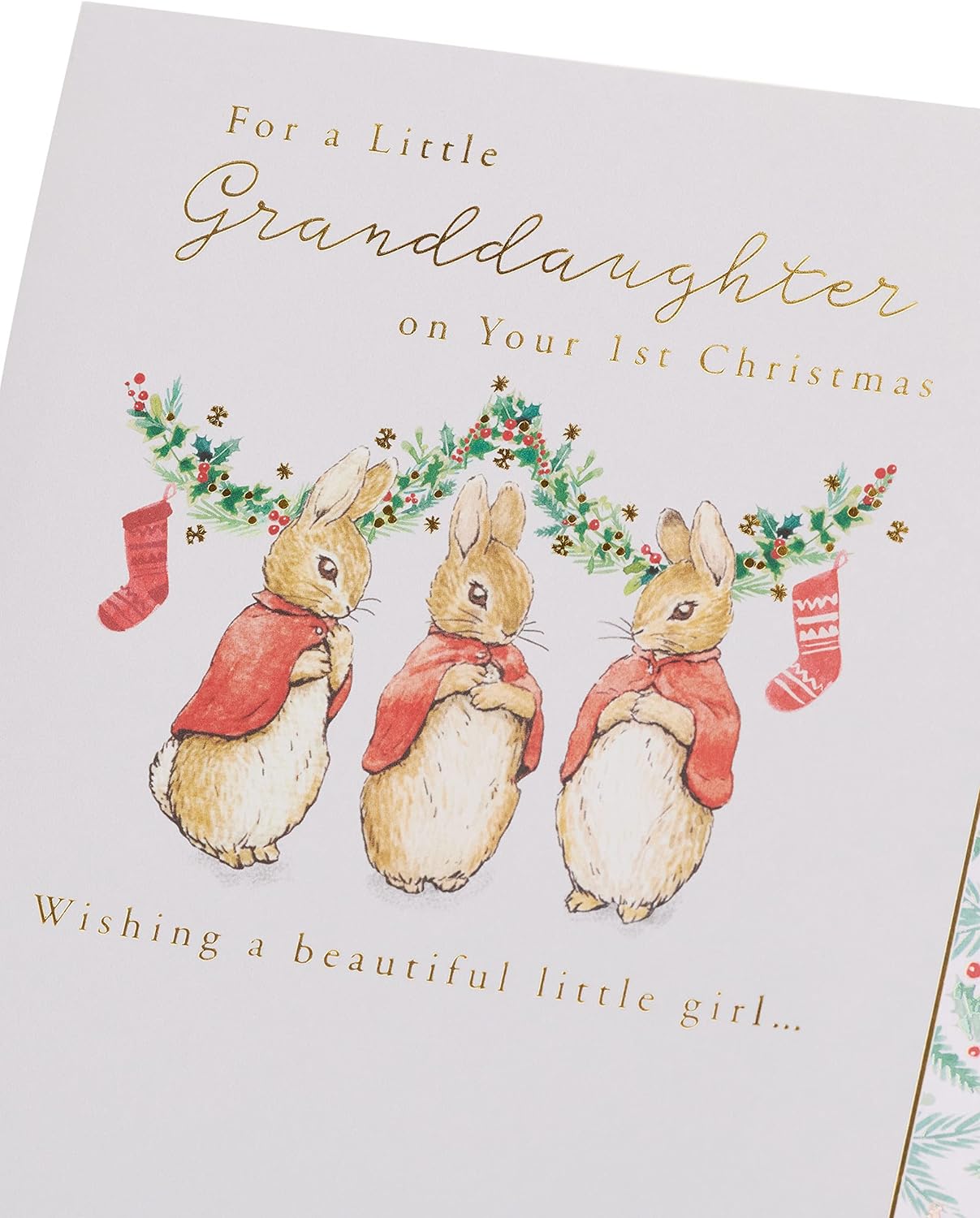 Sweet Peter Rabbit Design Granddaughters 1st Christmas Card