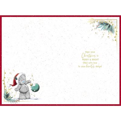 Bear Dancing On Bauble Son Christmas Card