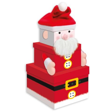 Santa Design Large Stackable Christmas Gift Boxes