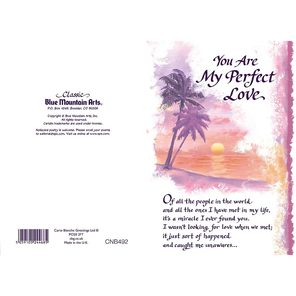 You Are My Perfect Love Sentimental Verses Keepsake Greeting Card