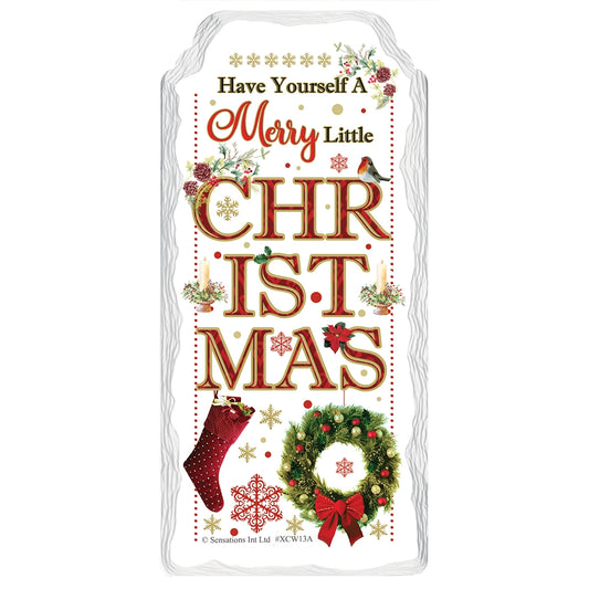 Merry Little Christmas Hanging Plaque