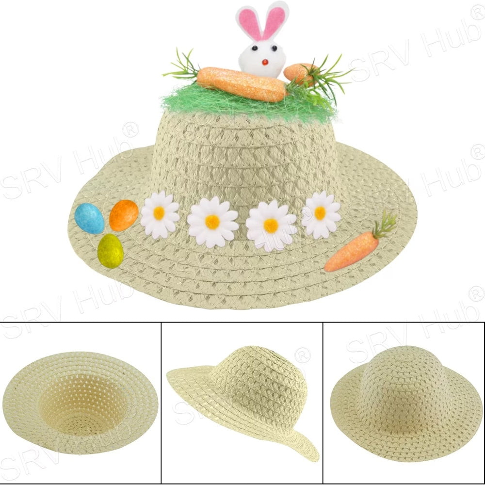 Children's Pale Yellow Easter Fancy Dress Bonnet