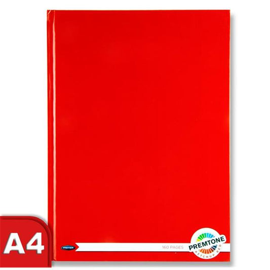 A4 160 Pages Ketchup Red Hardcover Notebook by Premto