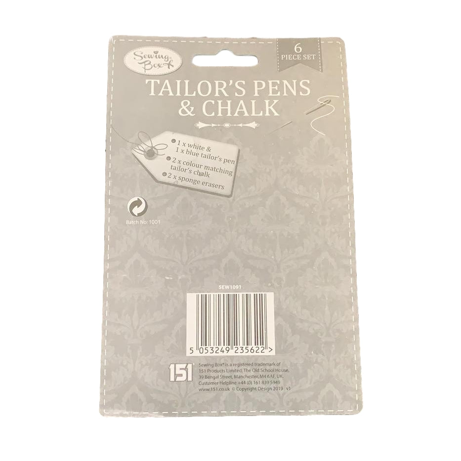 Set of 6 Tailors Pens and Chalk by Sewing Box