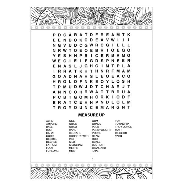 Single A4 48 Pages Colouring Word Search Book