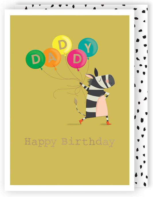 Zany Zebra Fun! Contemporary Daddy Birthday Card