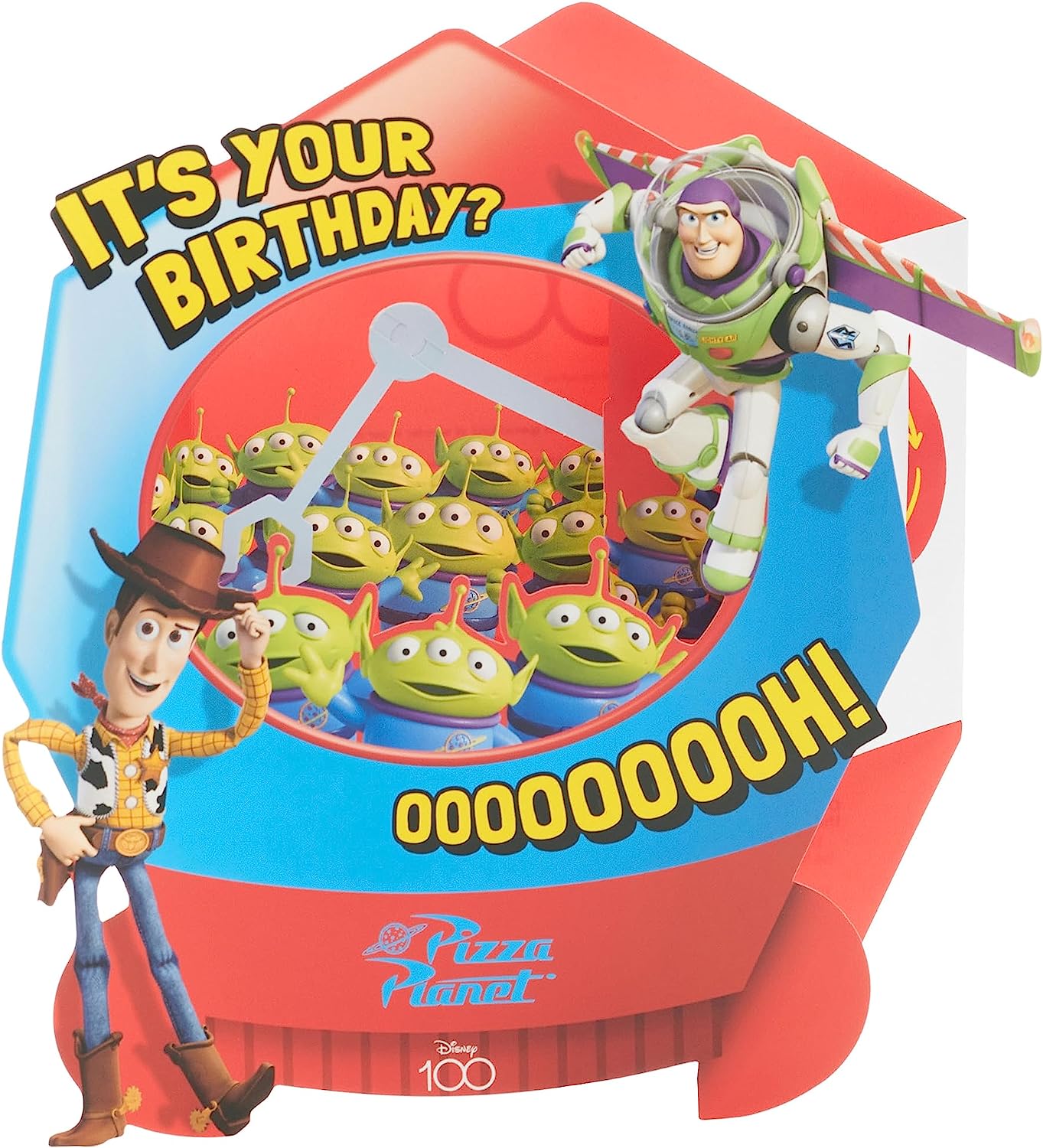 Disney Toy Story Grabber Machine Design, With Woody & Buzz Birthday Card