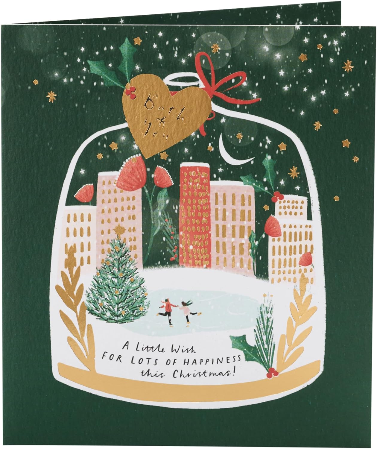 For Both of You Christmas Card City Ice Rink Design