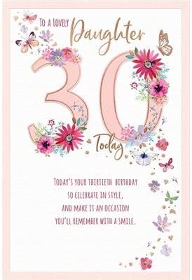 Butterflies and Flowers Daughter 30th Birthday Card