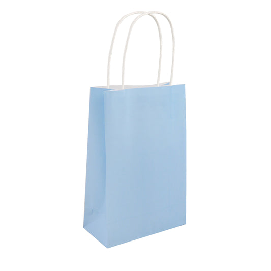 Pack of 6 Baby Blue Party Bags with Handle