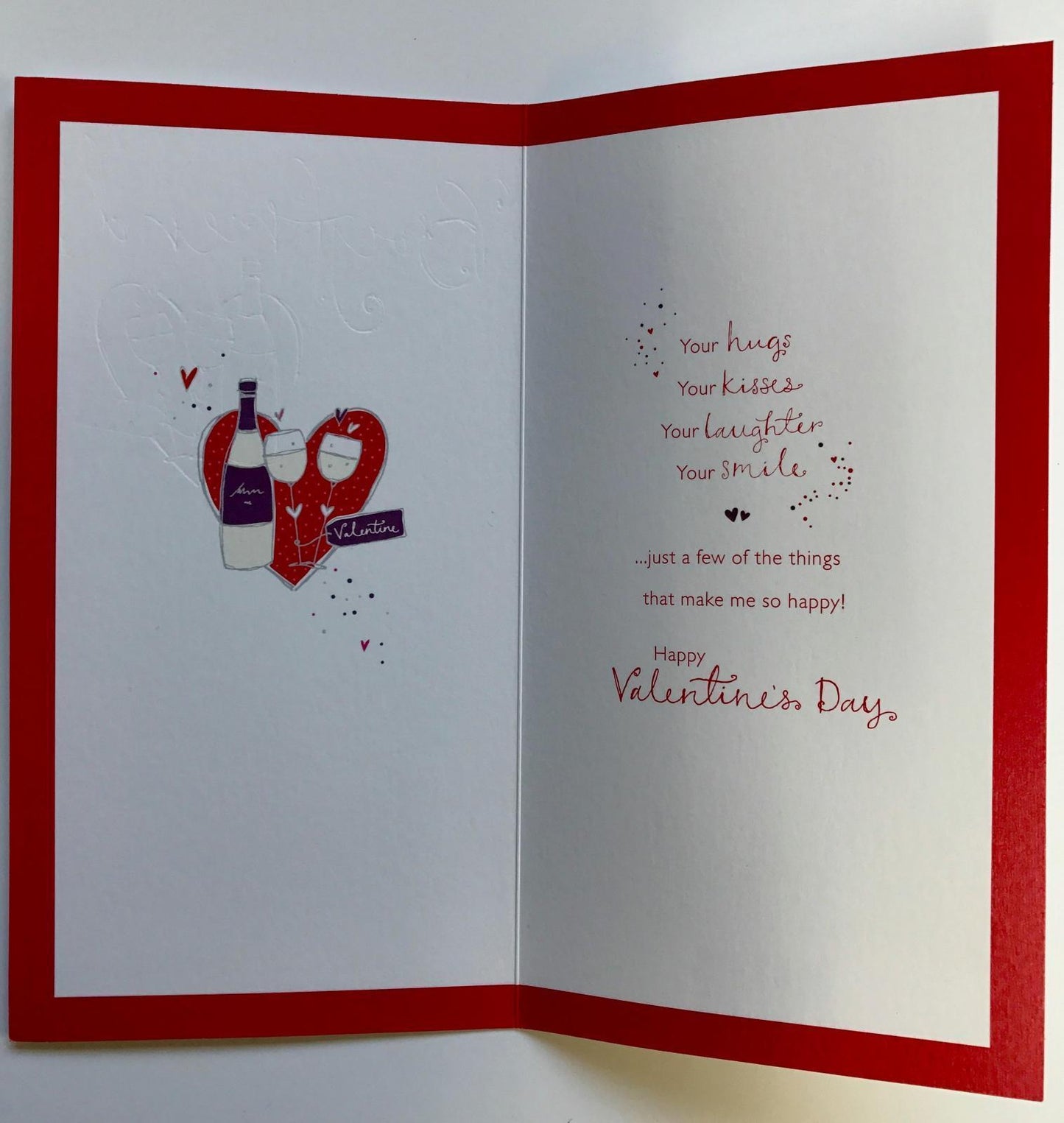 For My Gorgeous Boyfriend Wine & Heart Design Foil Finished  Valentine's Day Card