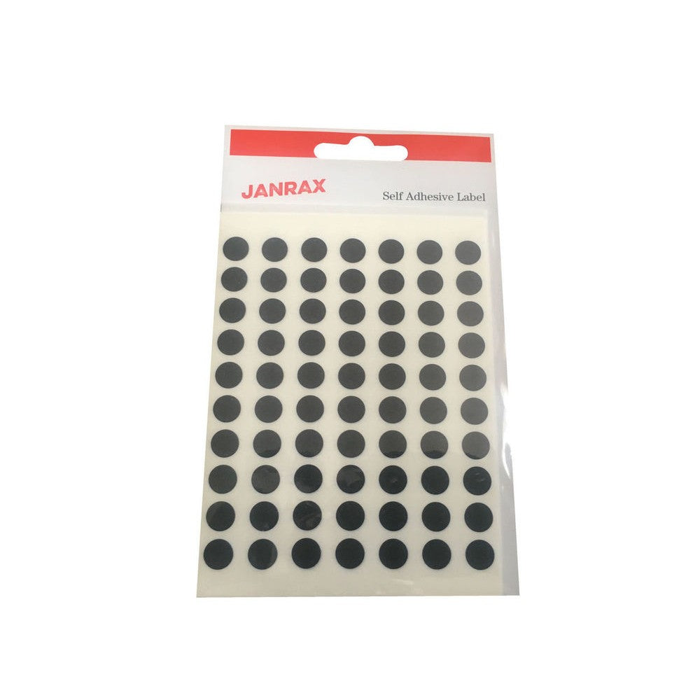 Pack of 2800 Black 8mm Round Labels - Stickers