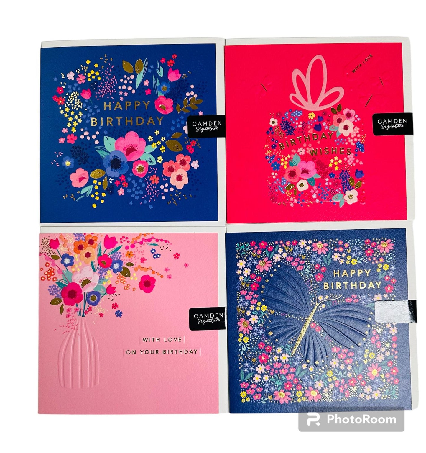 Camden Signature Femel Birthday Card For Her Friend X 4 Cards And Envelopes 