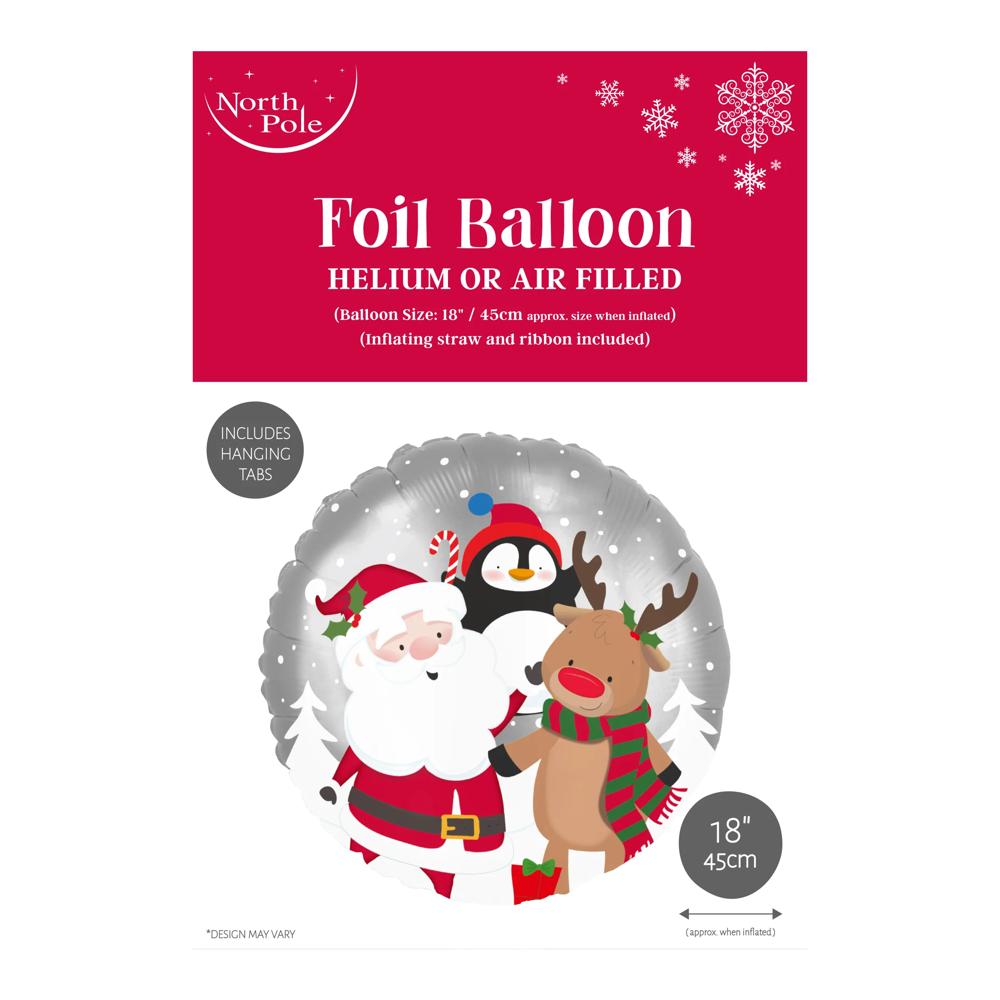 18" Santa & Friends Christmas Foil Balloon