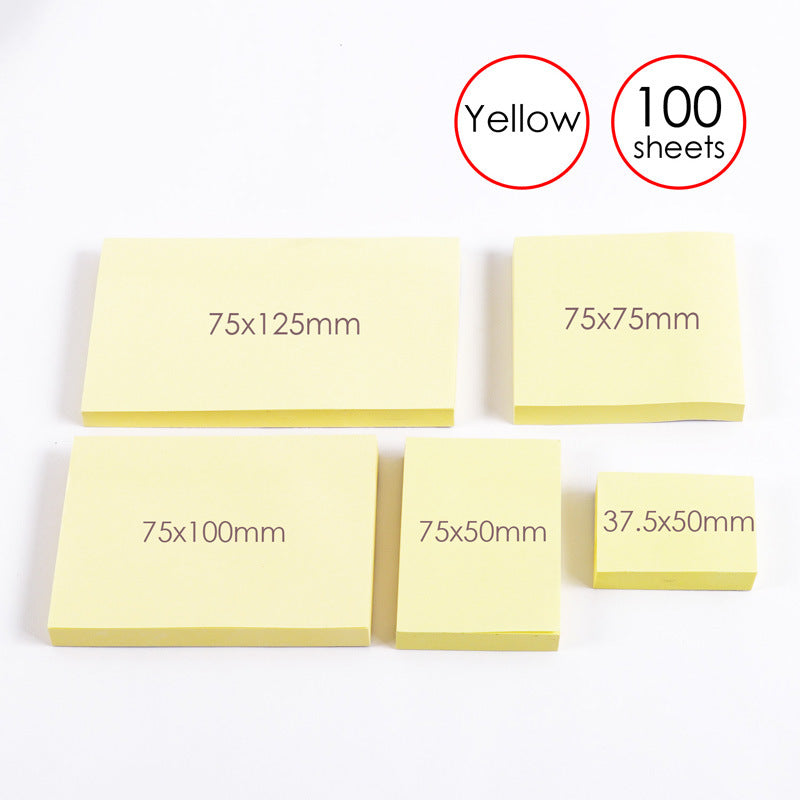 Pack of 1200 Yellow Self Sticky Notes 75mm x 125mm