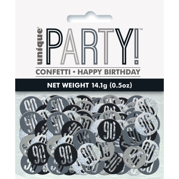 Birthday Black Glitz Number 90 Confetti 5oz